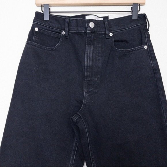 NWT Everlane The Way High Waisted Jean 28 Long Raw Hem Straight Wide Leg Organic - Picture 6 of 12